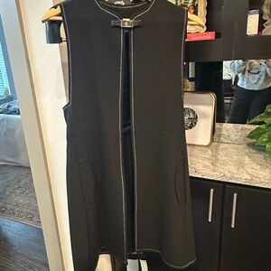 ZARA BASIC Long Vest with Silver Detail